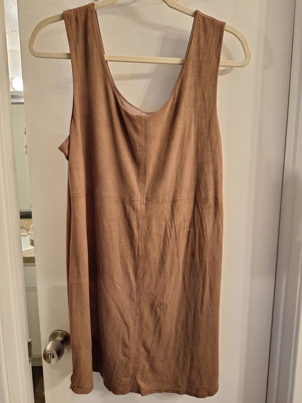 Women's Sleeveless Brown Shift Dress